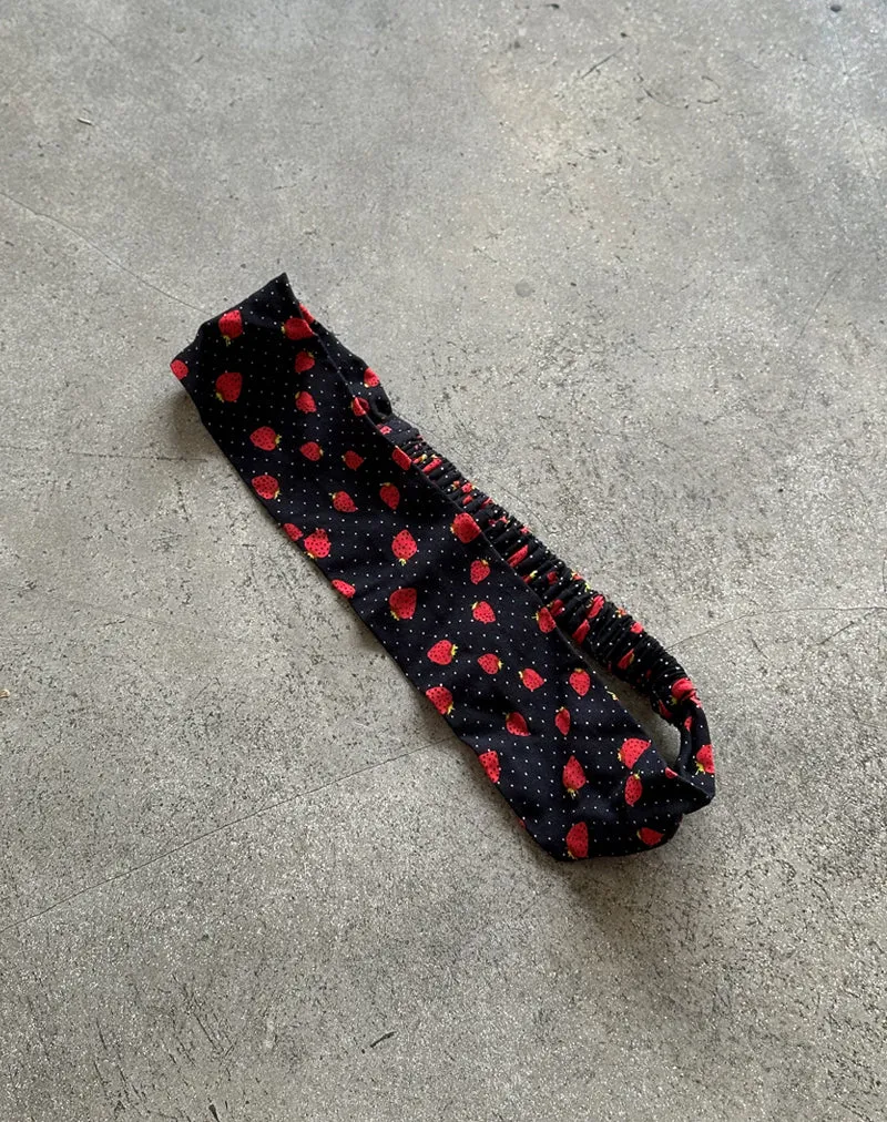 Sala Headband in Strawberry Polka Black