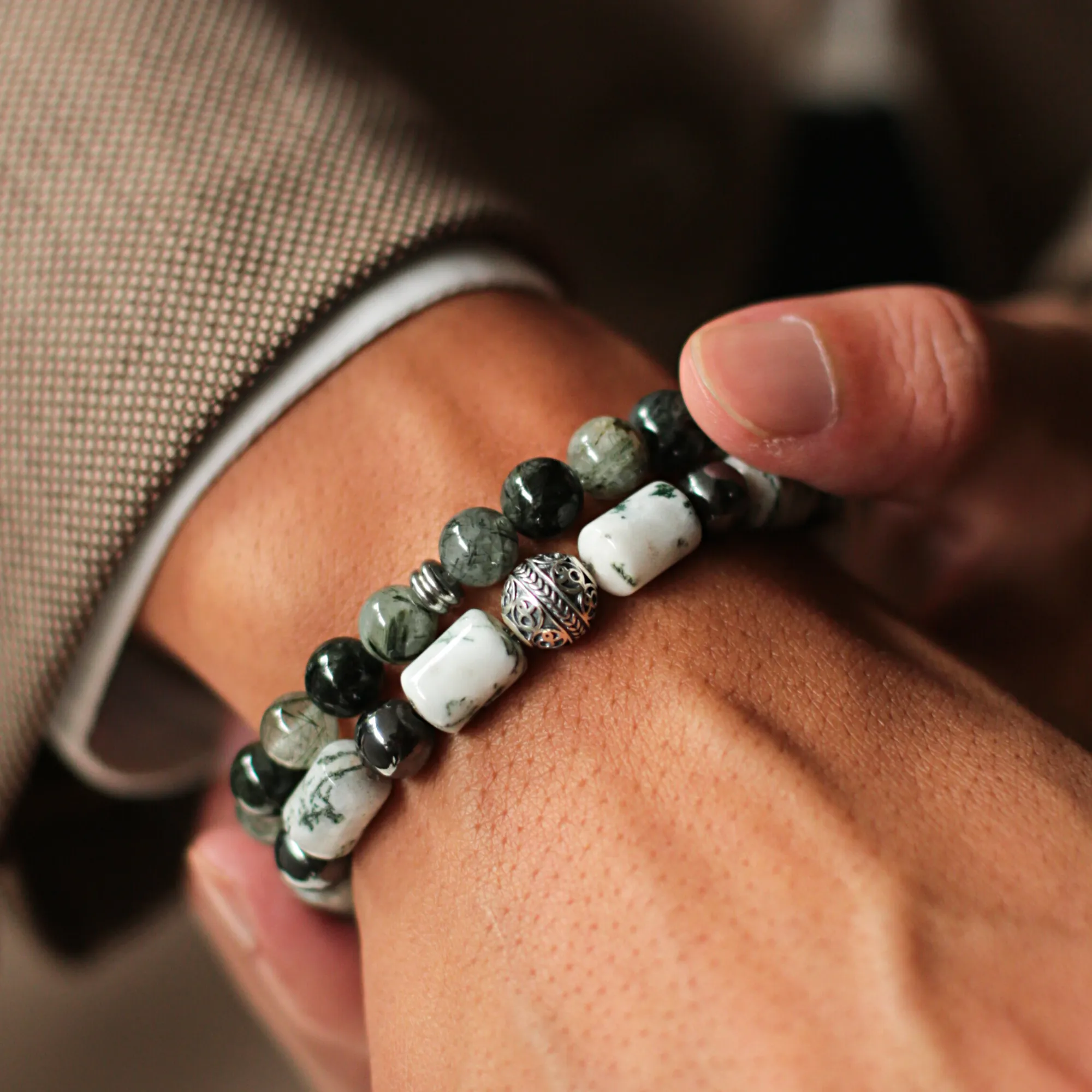 Salad | Men Stack Beaded Bracelets | Men Beaded Bracelet