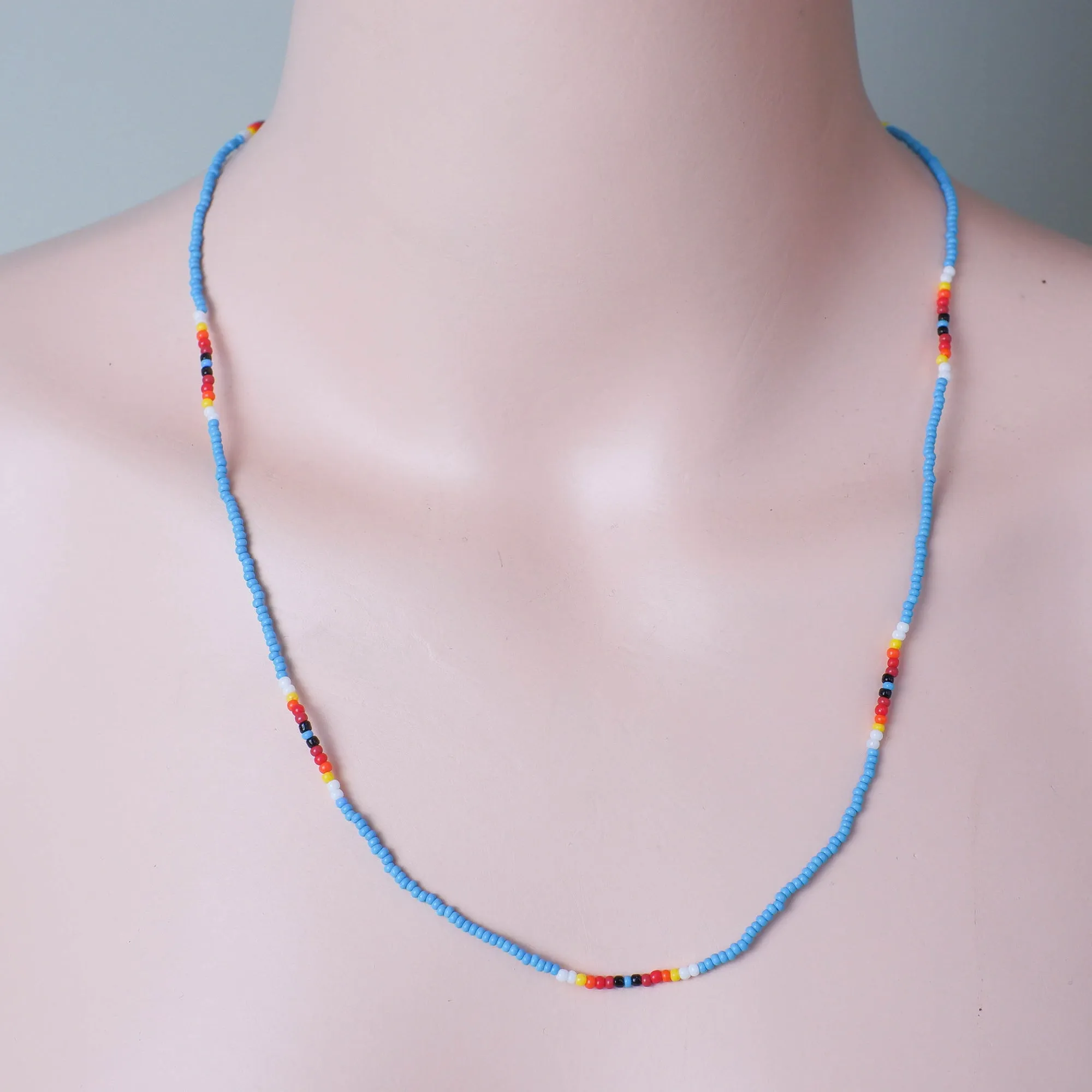 SALE 50% OFF - Full Color Handmade Beaded Necklace Unisex With Native American Style