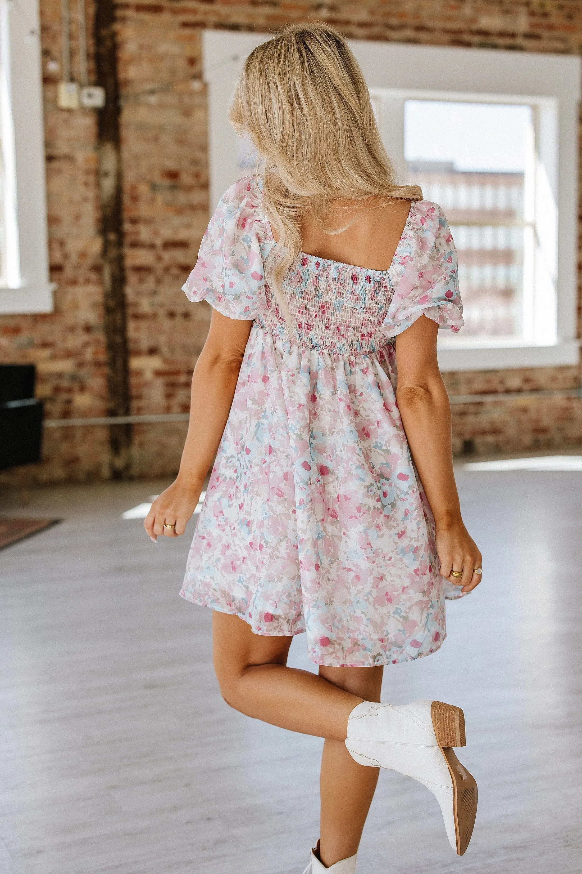 SALE - Ajay Floral Square Neck Mini Dress | S-2XL