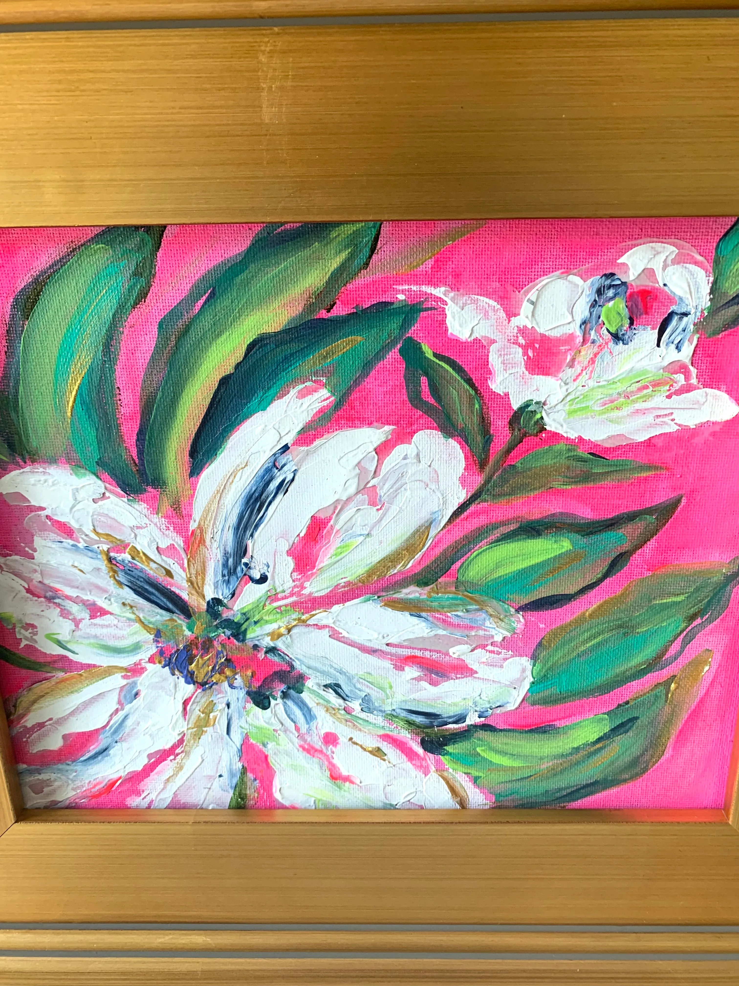 SALE Magnolia on Pink Background 13x15"