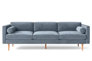 Salerno 4 Seater Sofa Baby Blue Velvet