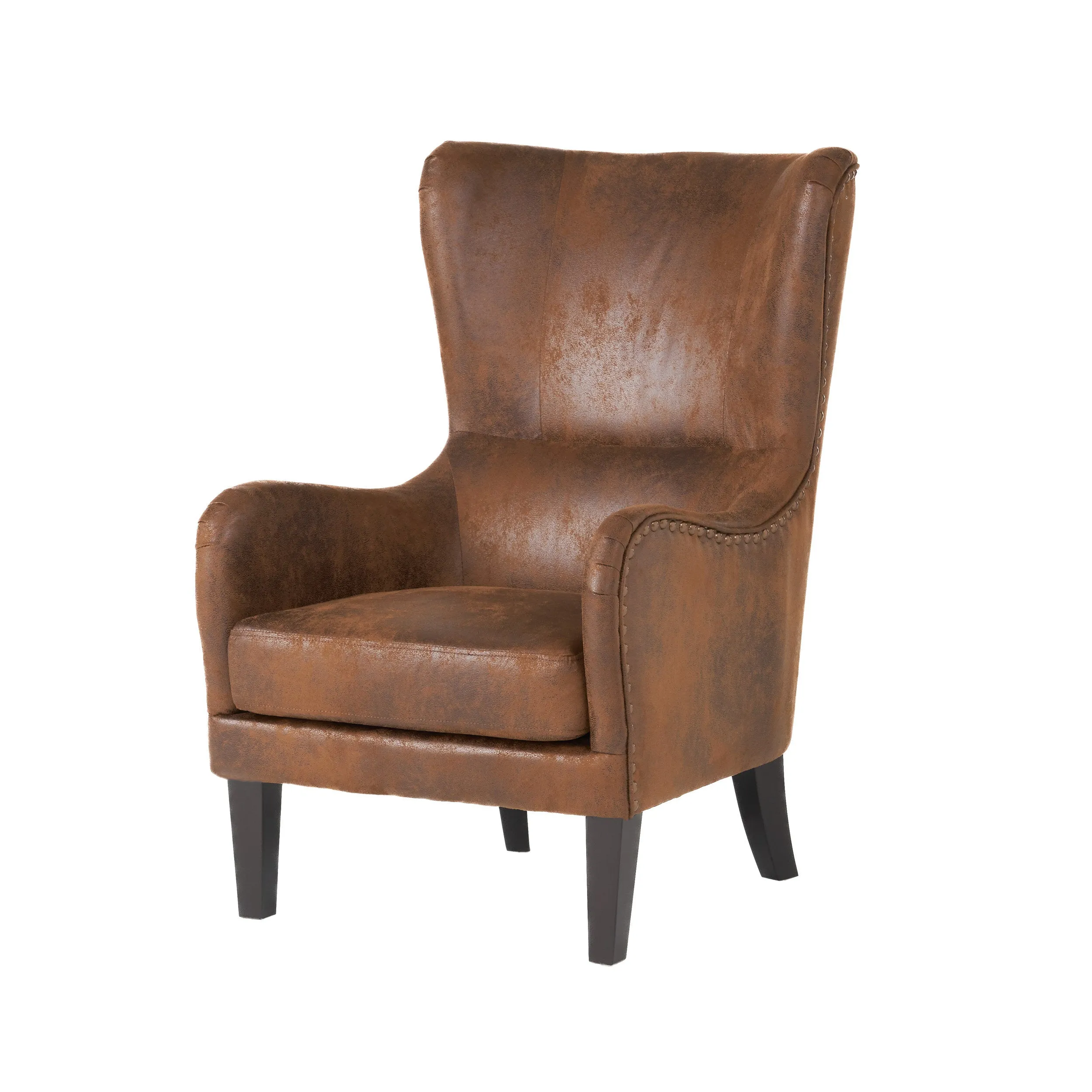 Salerno Microfiber High Back Wingback Club Chair