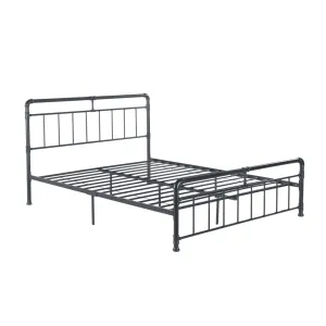 Sally Queen-Size Iron Bed Frame, Minimal, Industrial