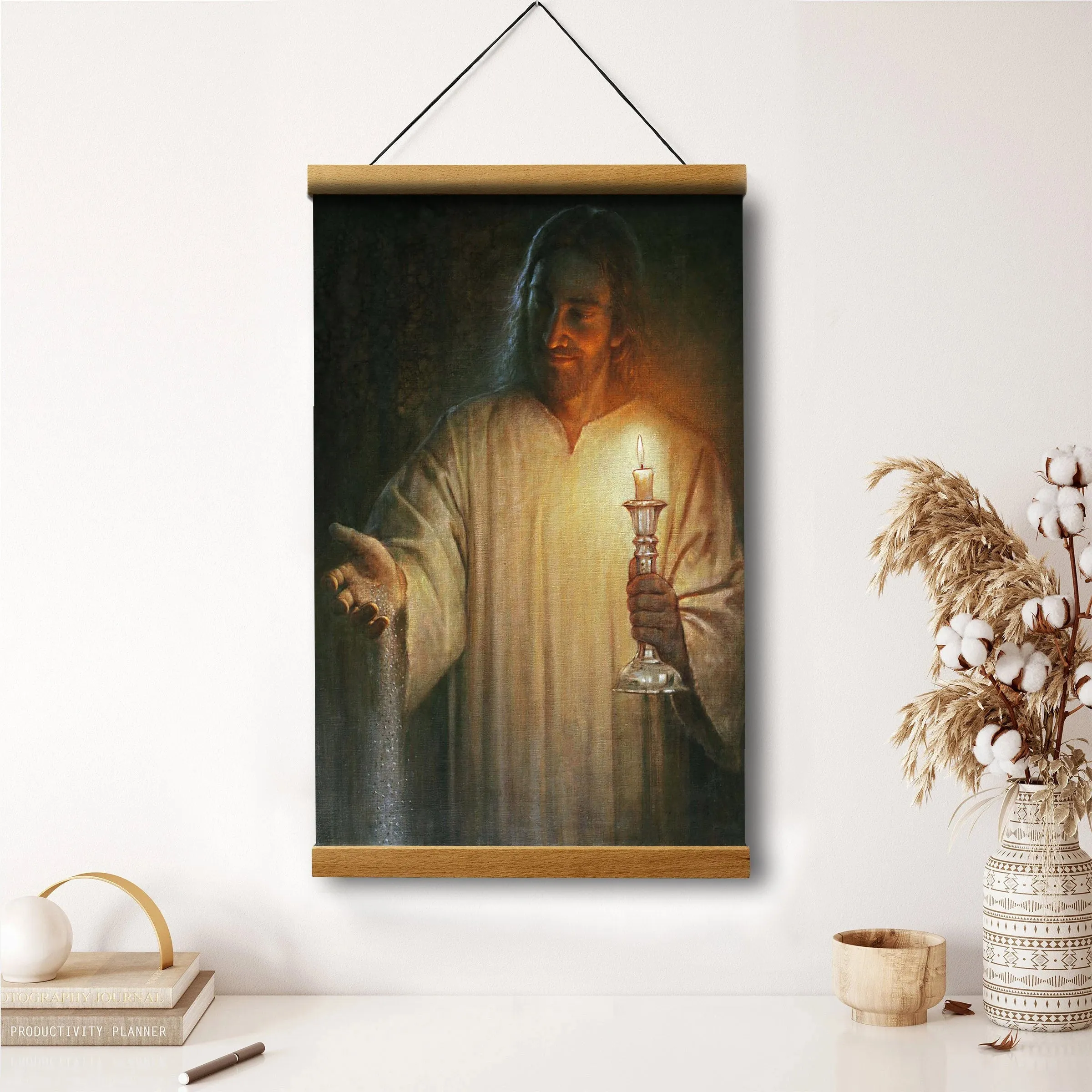 Salt And Light Hanging Canvas Wall Art - Jesus Picture - Jesus Portrait Canvas - Religious Canvas