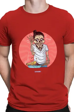 Salt Bae Nusret Skull Swag - Graphic quirky Red TShirt