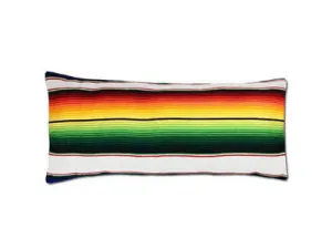 Saltillo Serape Long Rectangular Pillow - White