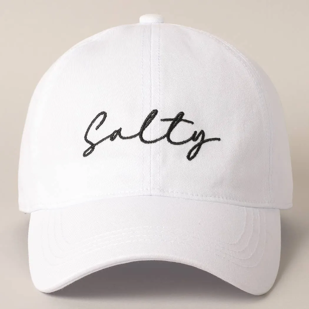 Salty Lettering Embroidery Baseball Cap