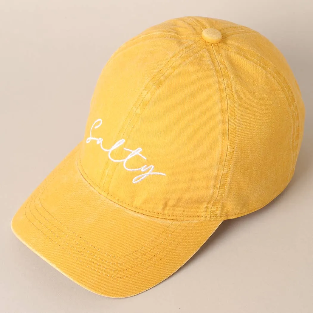 Salty Lettering Embroidery Baseball Cap