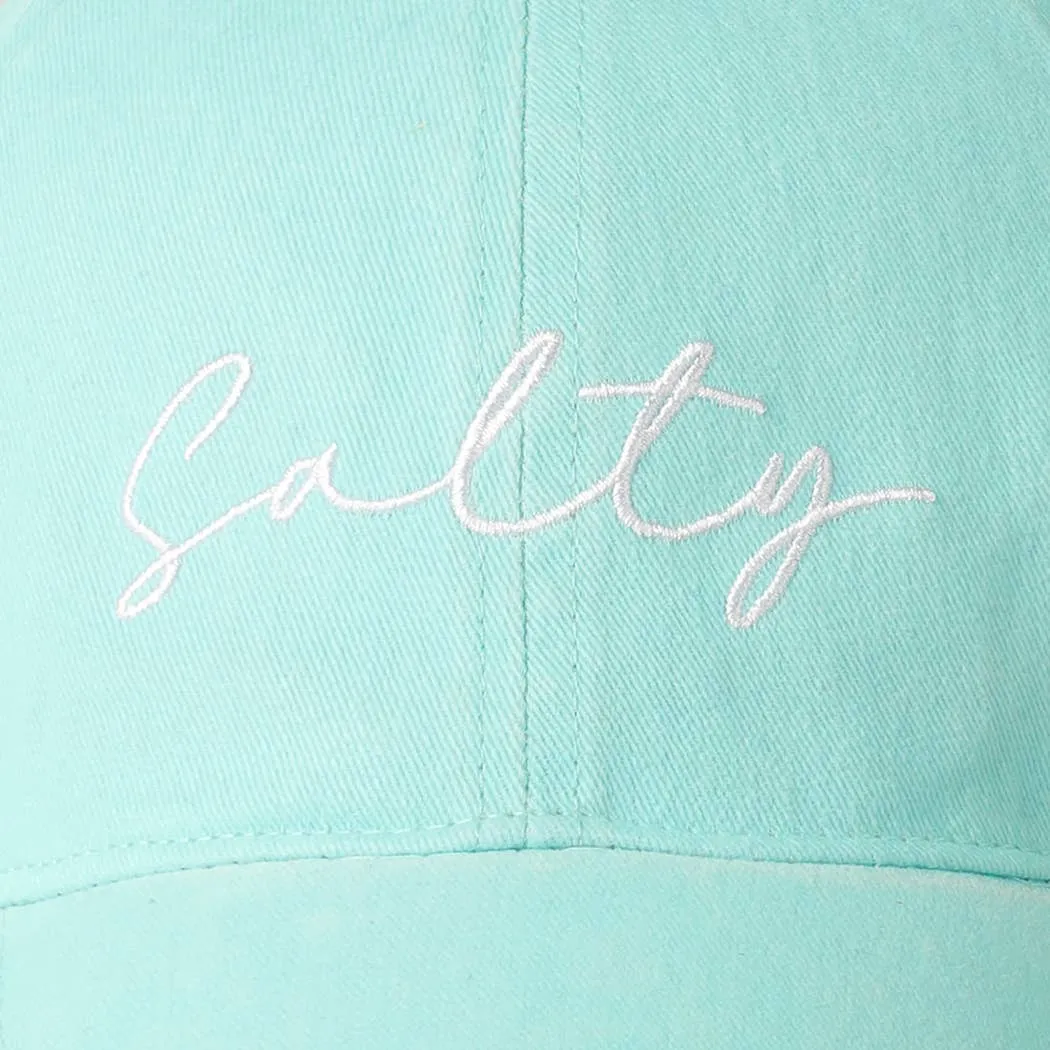 Salty Lettering Embroidery Baseball Cap