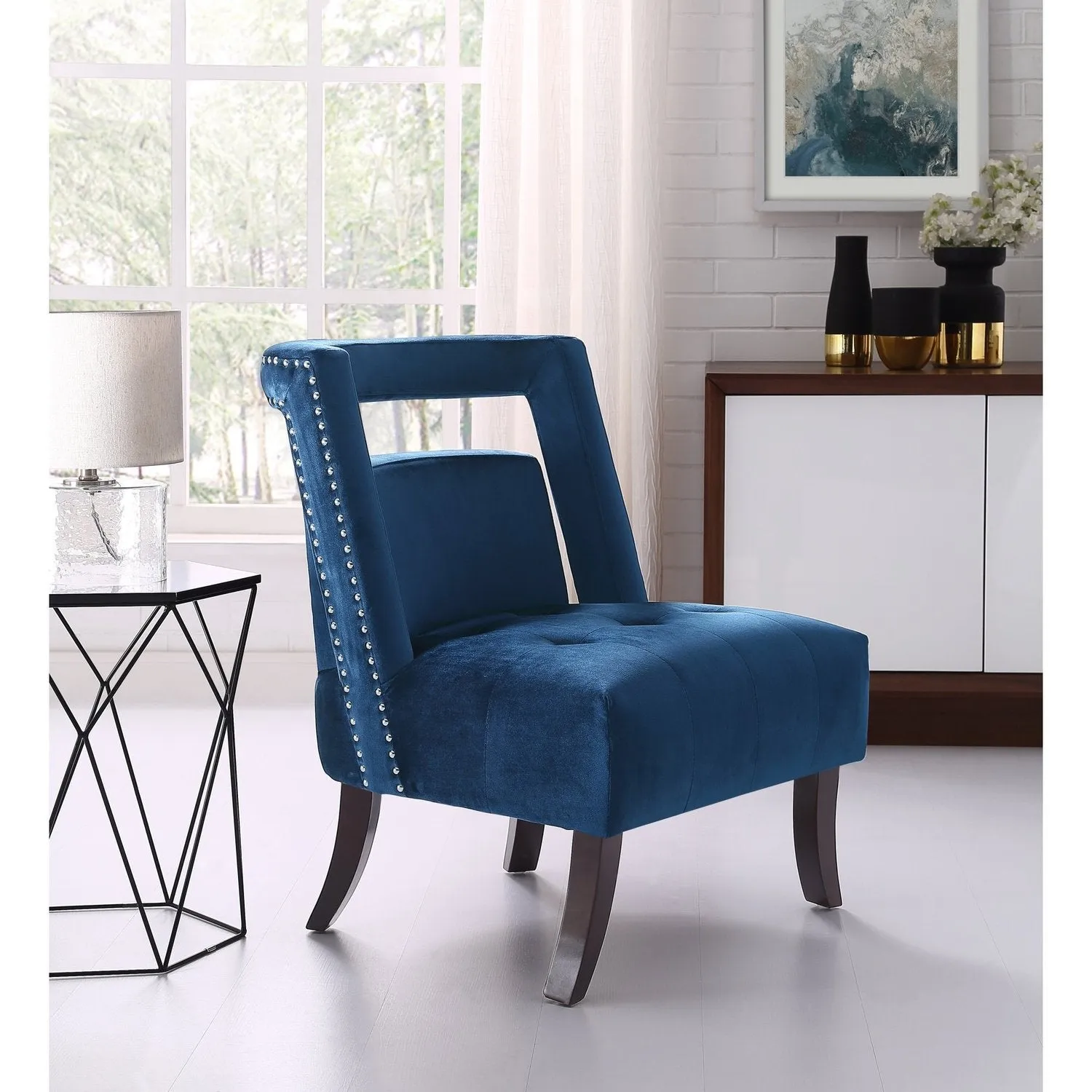 Salvador Velvet Armless Accent Chair