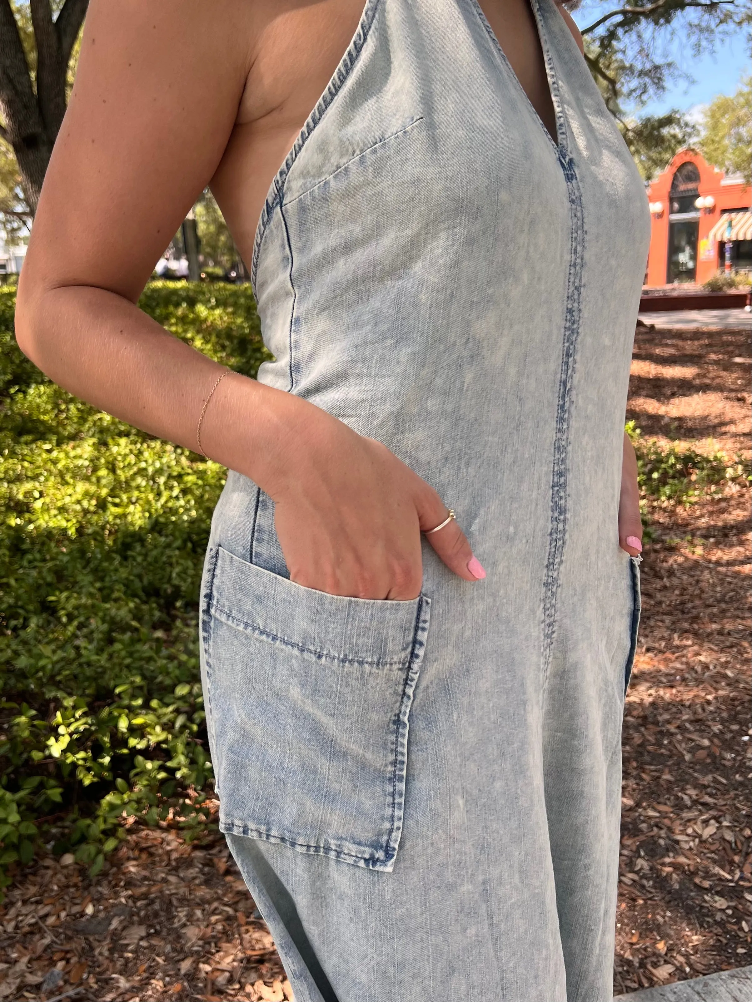 SAMMI MAXI DRESS IN DENIM