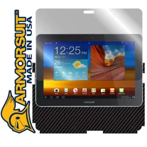 Samsung Galaxy Tab 10.1 Screen Protector   Black Carbon Fiber Skin Protector