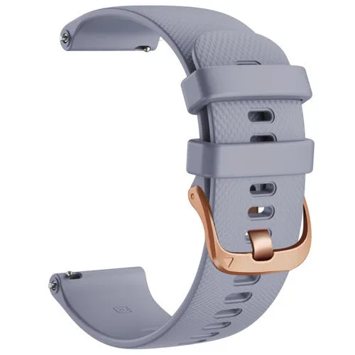 Samsung Galaxy Watch 6 Classic (43mm) compatible Silicone Watch Straps with Rose Gold Buckles