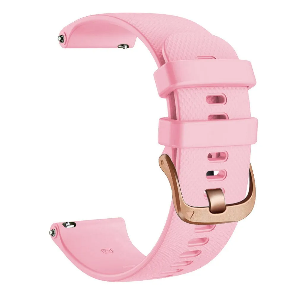 Samsung Galaxy Watch 6 Classic (43mm) compatible Silicone Watch Straps with Rose Gold Buckles