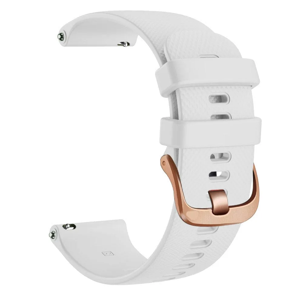 Samsung Galaxy Watch 6 Classic (43mm) compatible Silicone Watch Straps with Rose Gold Buckles