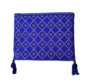 San Andres Mexican Crossbody Bag- Deep Blue, Taupe