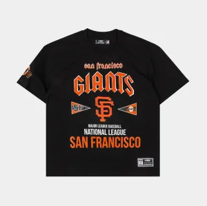 San Francisco Giants City Tour Drop Shoulder Mens Short Sleeve Shirt (Black)