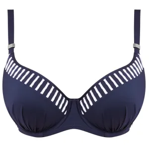 San Remo Ink Blue Moulded Gathered Bikini Top - Fantasie Swim