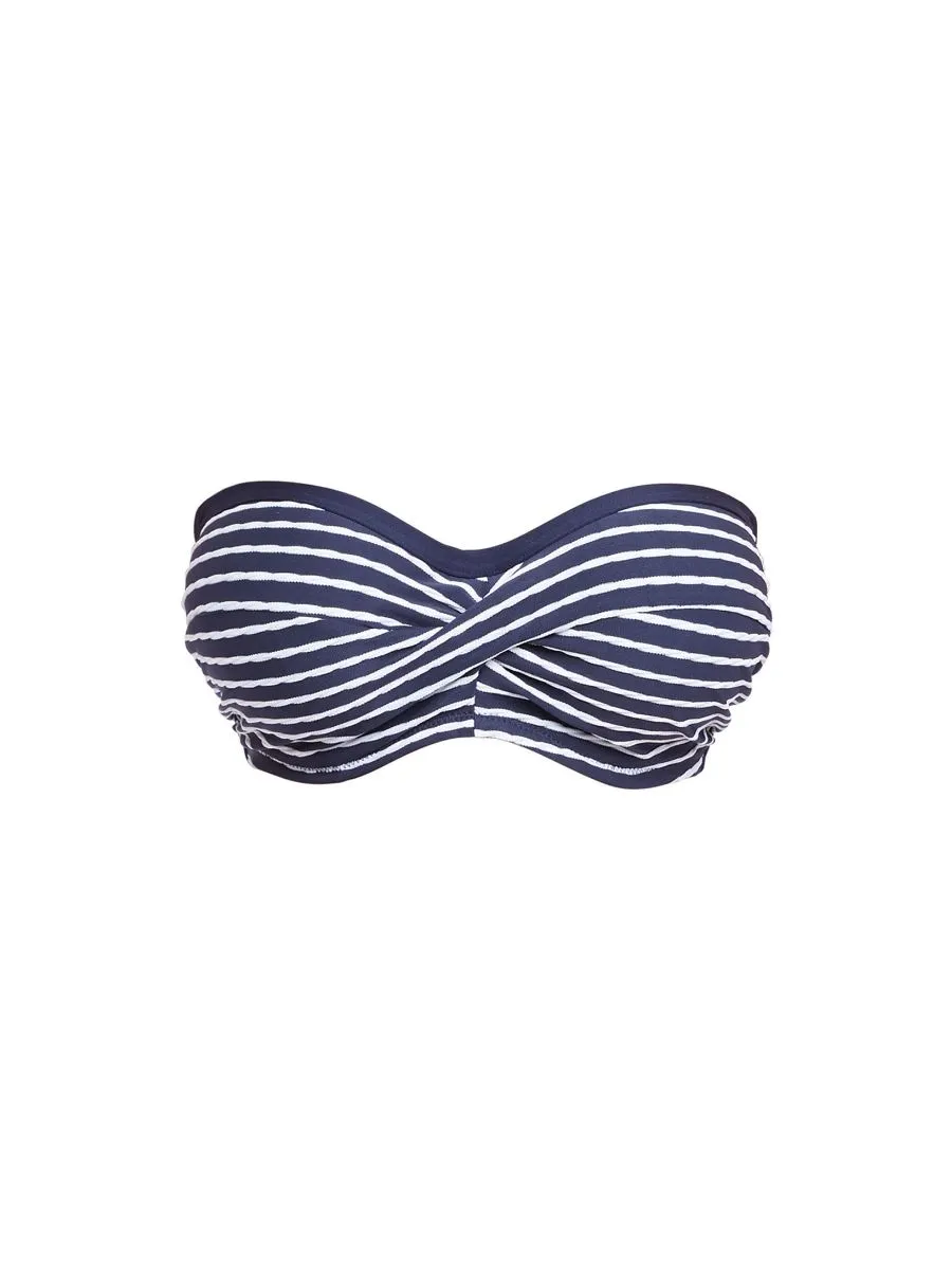 San Remo Twist Multiway Bandeau Top - Ink