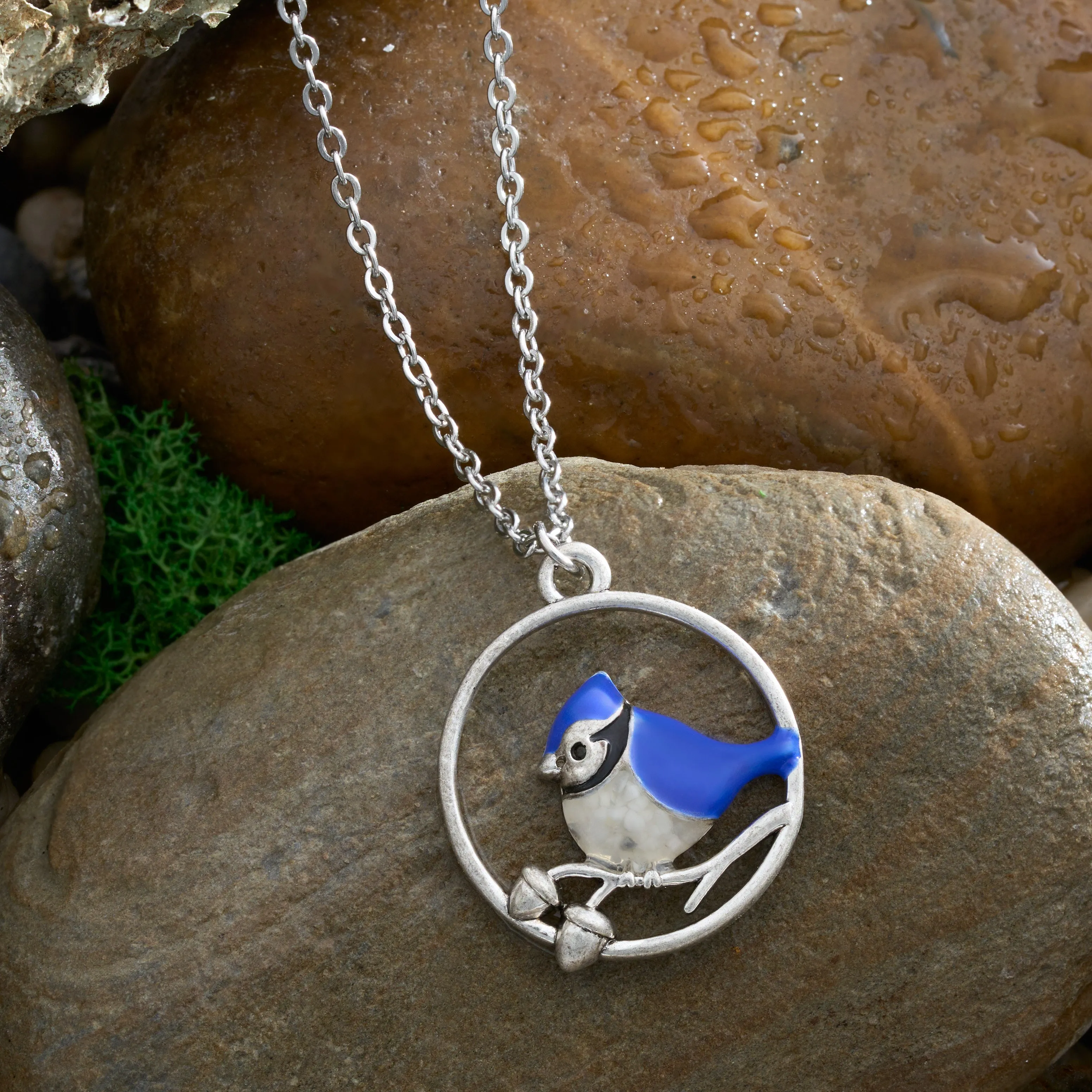 Sand Blue Jay Branch Necklace