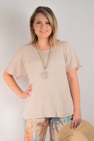 Sand Haven Poly/Rayon Knit Longer Sleeve top