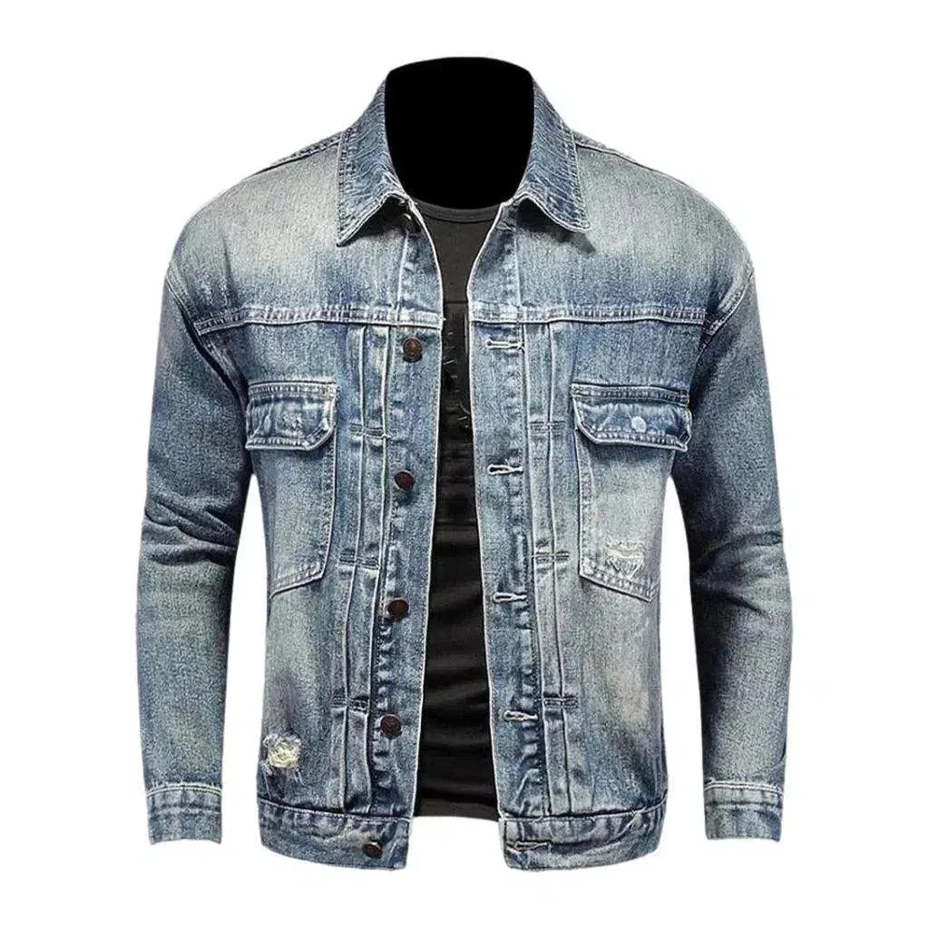 Sanded men's denim jacket