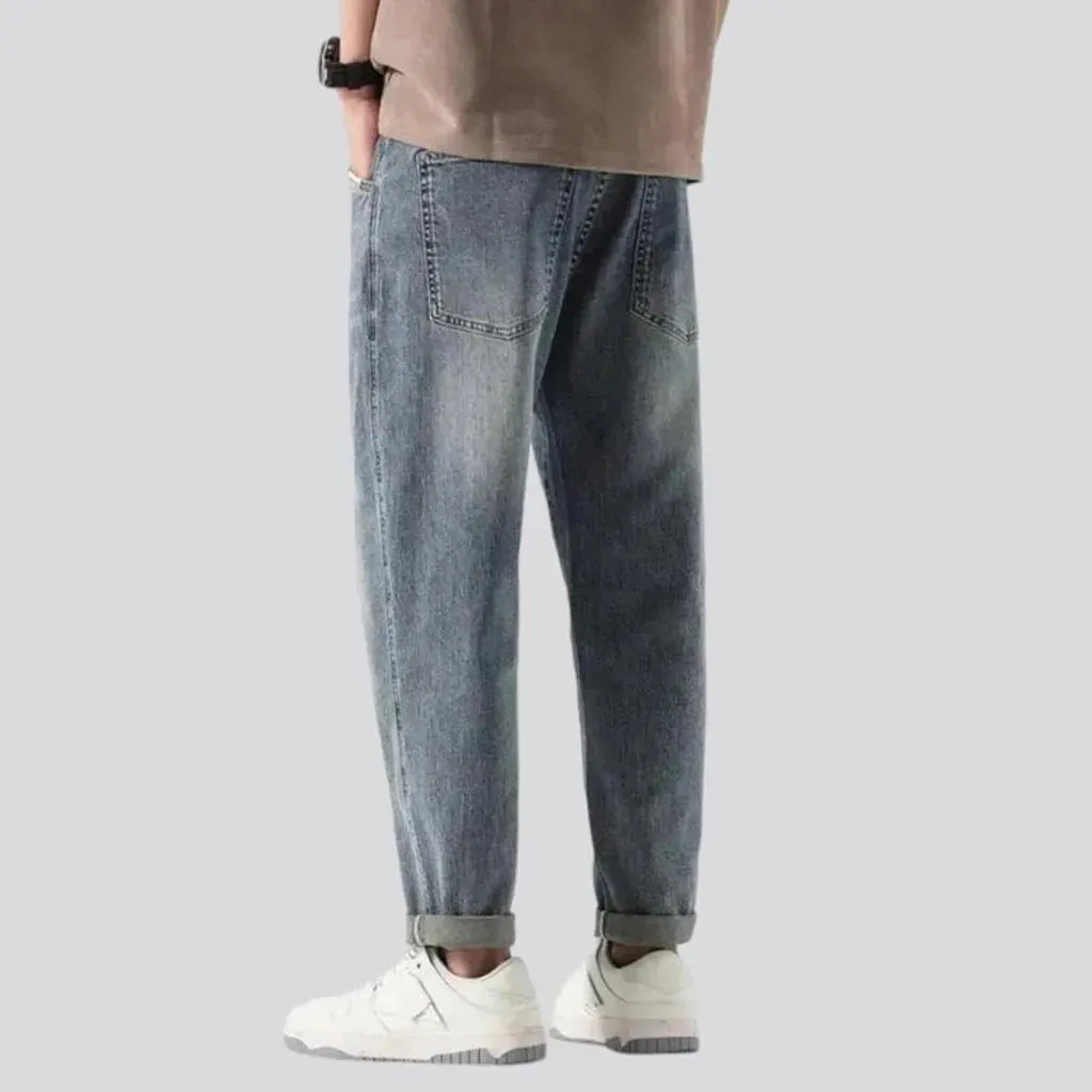 Sanded mid rise street style men's jeans