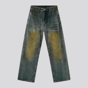 Sanded over dyed boho men's jeans