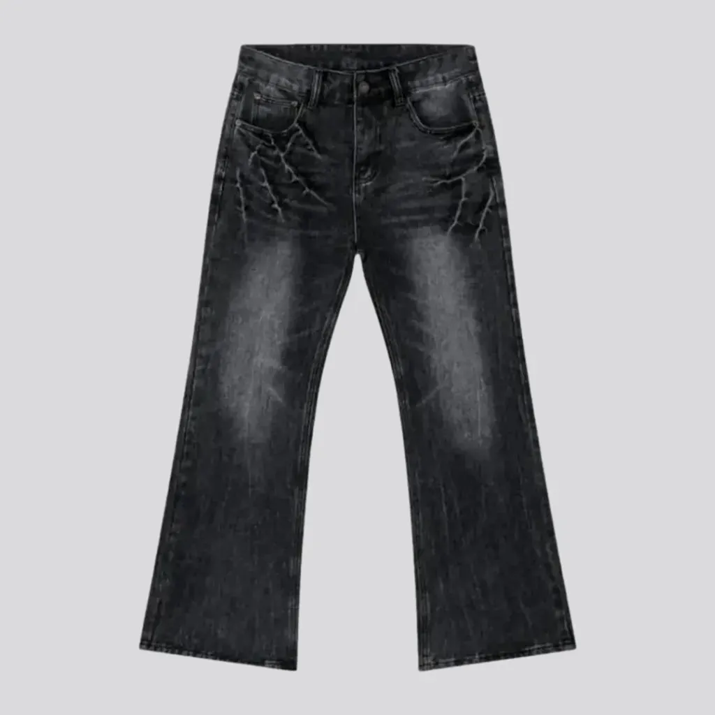 Sanded vintage fashion baggy men's jeans