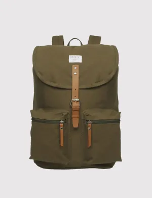 Sandqvist Roald Ground Backpack (Canvas) - Olive Green