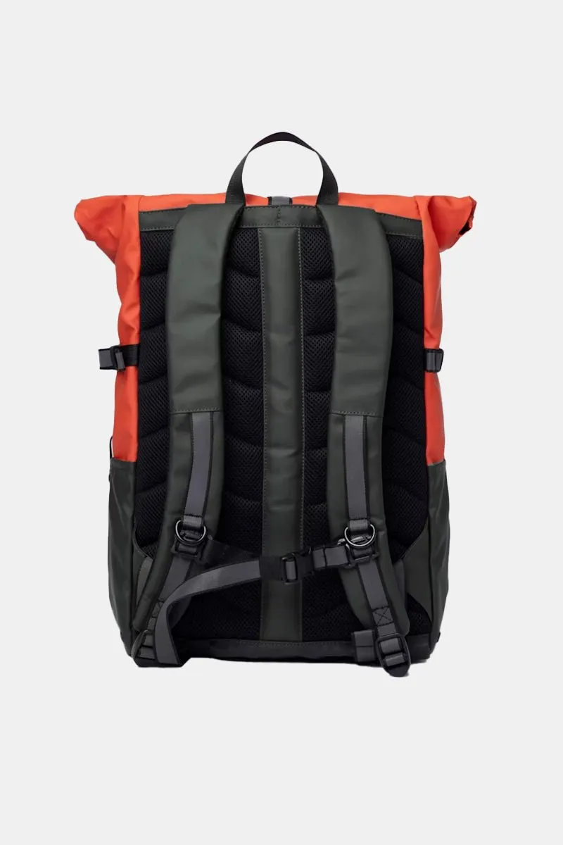 Sandqvist Ruben 2.0 Water-Resistant Rolltop Backpack (Multi Orange/Dark Green)