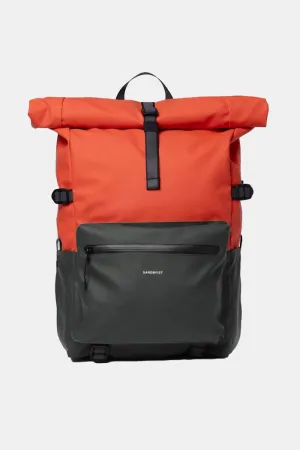 Sandqvist Ruben 2.0 Water-Resistant Rolltop Backpack (Multi Orange/Dark Green)