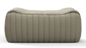 Sandra - Sandra Ottoman, Beige Gray Vegan Leather