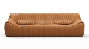 Sandra - Sandra Three Seater Sofa, Distressed Brown Premium Leather