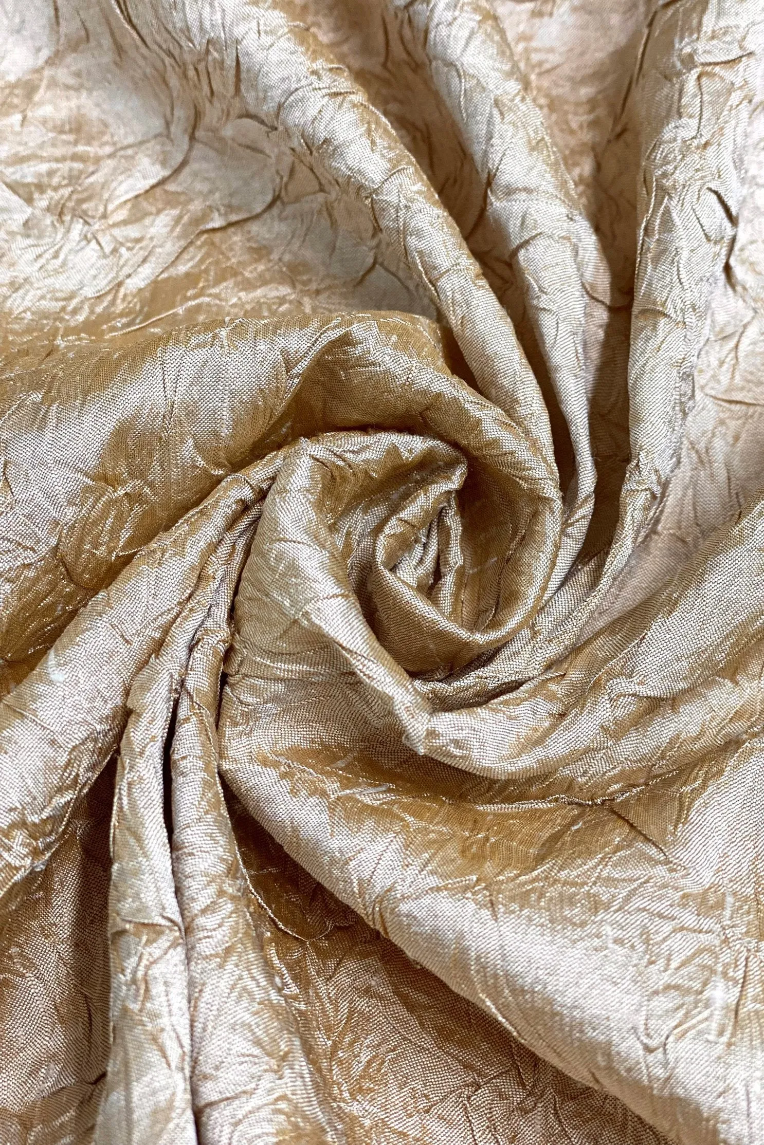 Sandshell Marble Crushed Silk Dupion Fabric