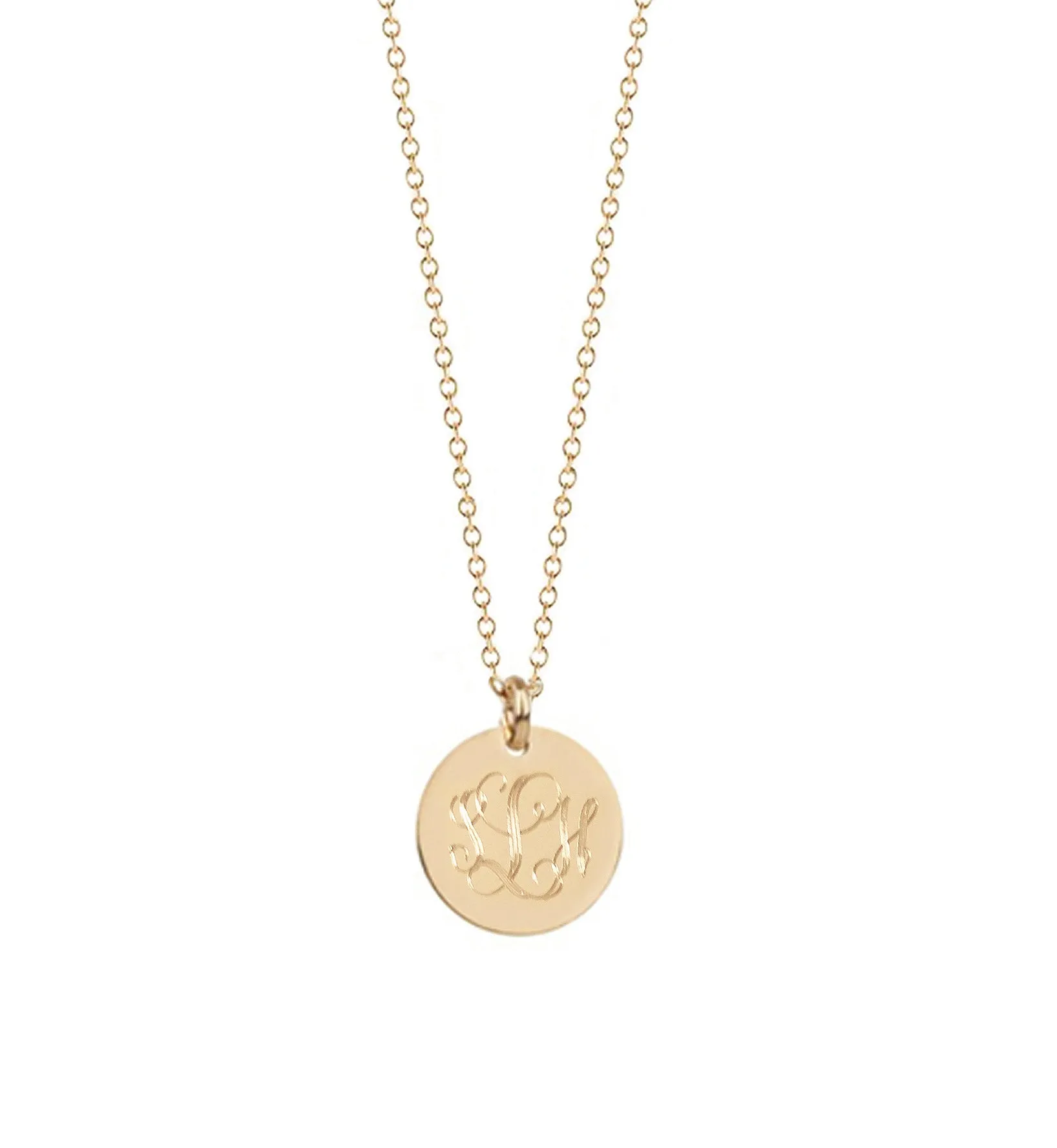 sandy Monogram Disc Necklace