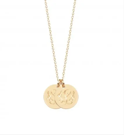 sandy Monogram Disc Necklace