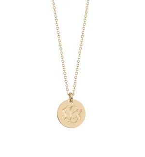 sandy Monogram Disc Necklace