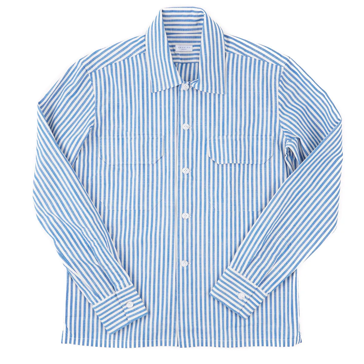 Sannino Slim-Fit Striped Denim Overshirt