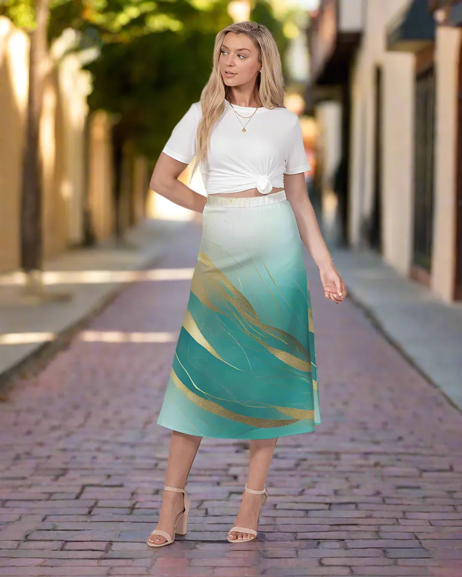 Santa Barbara Collection: Printed A-Line Midi Skirt (MW House of Style Signature)