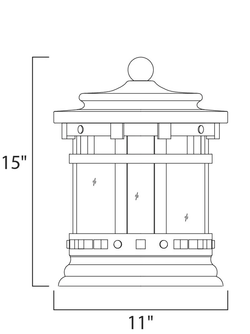 Santa Barbara VX 15" Sienna Outdoor Deck Lantern