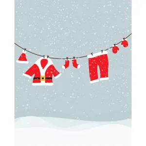 Santa Clothesline Printed Backdrop