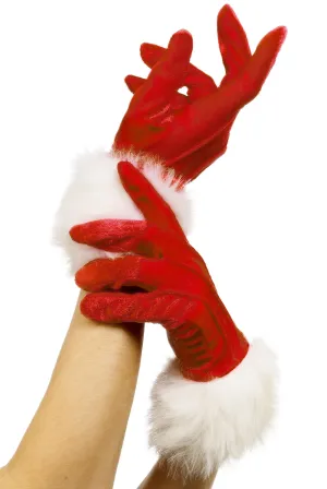 Santa Gloves, Red