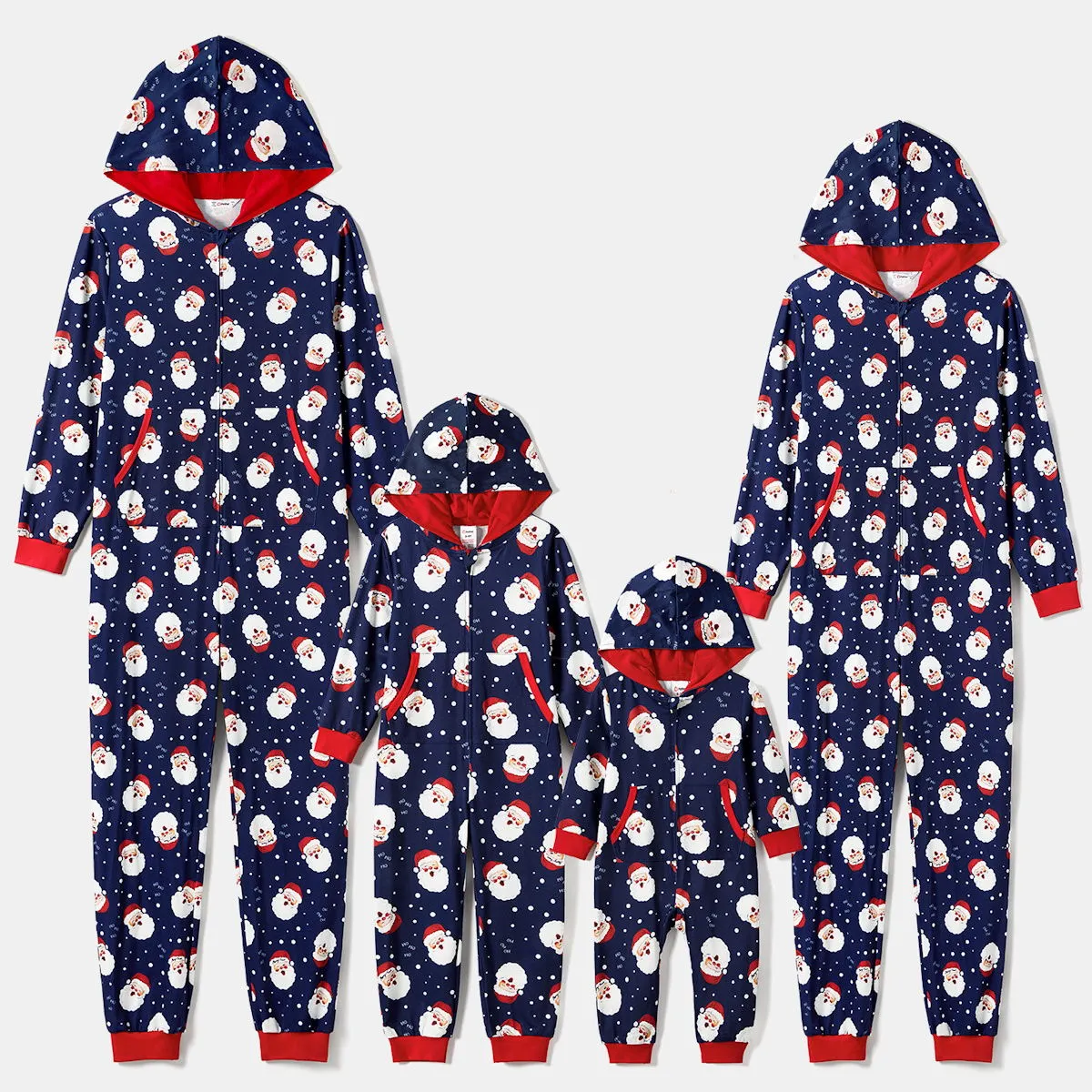 Santa Is Here Hooded Pajamas Family Christmas Onesies Father Santa