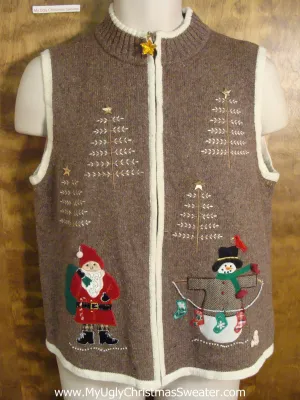 Santa Ready for Xmas Funny Ugly Sweater Vest for a Christmas Party