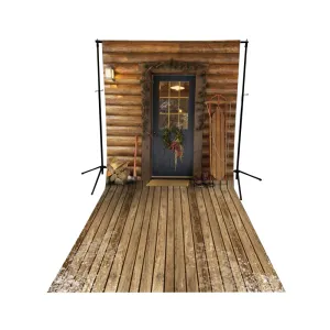 Santas Cabin Floor Extended Printed Backdrop