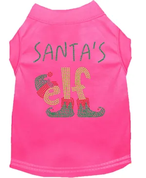 Santa's Elf Rhinestone Dog Shirt Bright Pink Xxl (18)