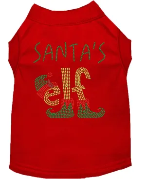 Santa's Elf Rhinestone Dog Shirt Red Lg (14)