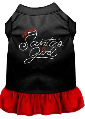 Santa's Girl Rhinestone Dog Dress Black With Red Lg (14)